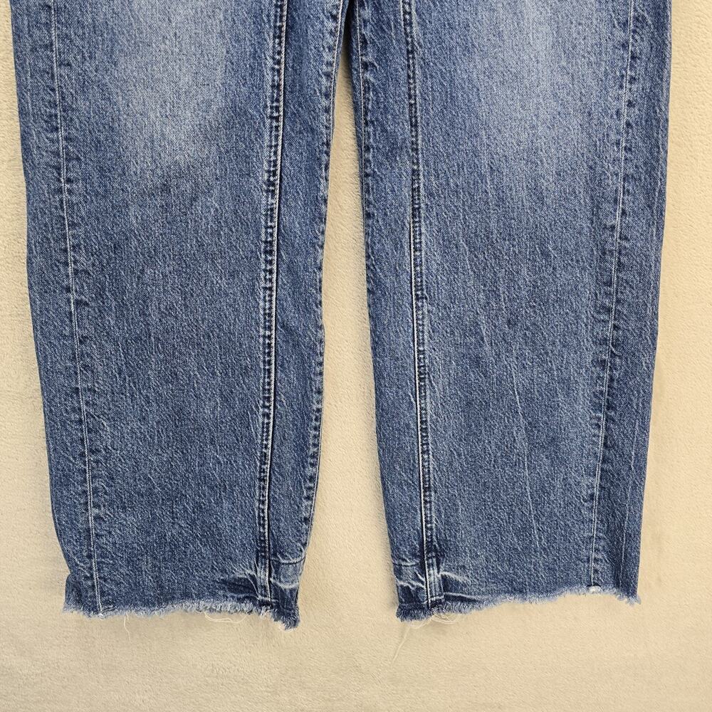 We The Free People Womens 29 Blue Relaxed Straight Slouch Frayed Hem - Picture 3 of 15